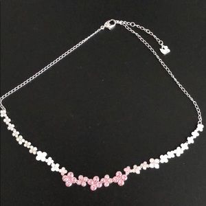 Swarovski pink and white flowered necklace